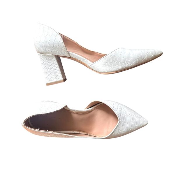 BCBGeneration Sheila Snake Skin Pointy Pump White Sz 6 - Picture 3 of 7